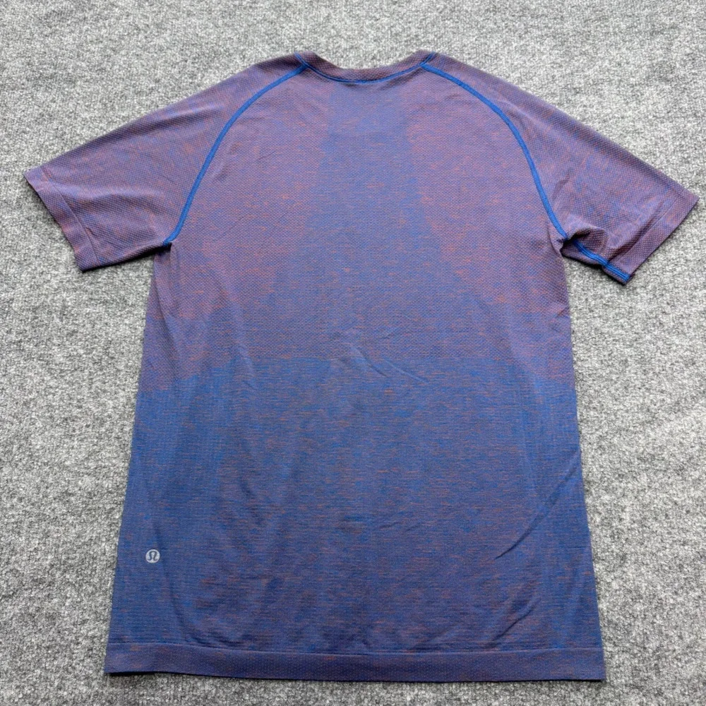 Lululemon Metal Vent Tech Short Sleeve Shirt Blue Orange Heathered Mens Small